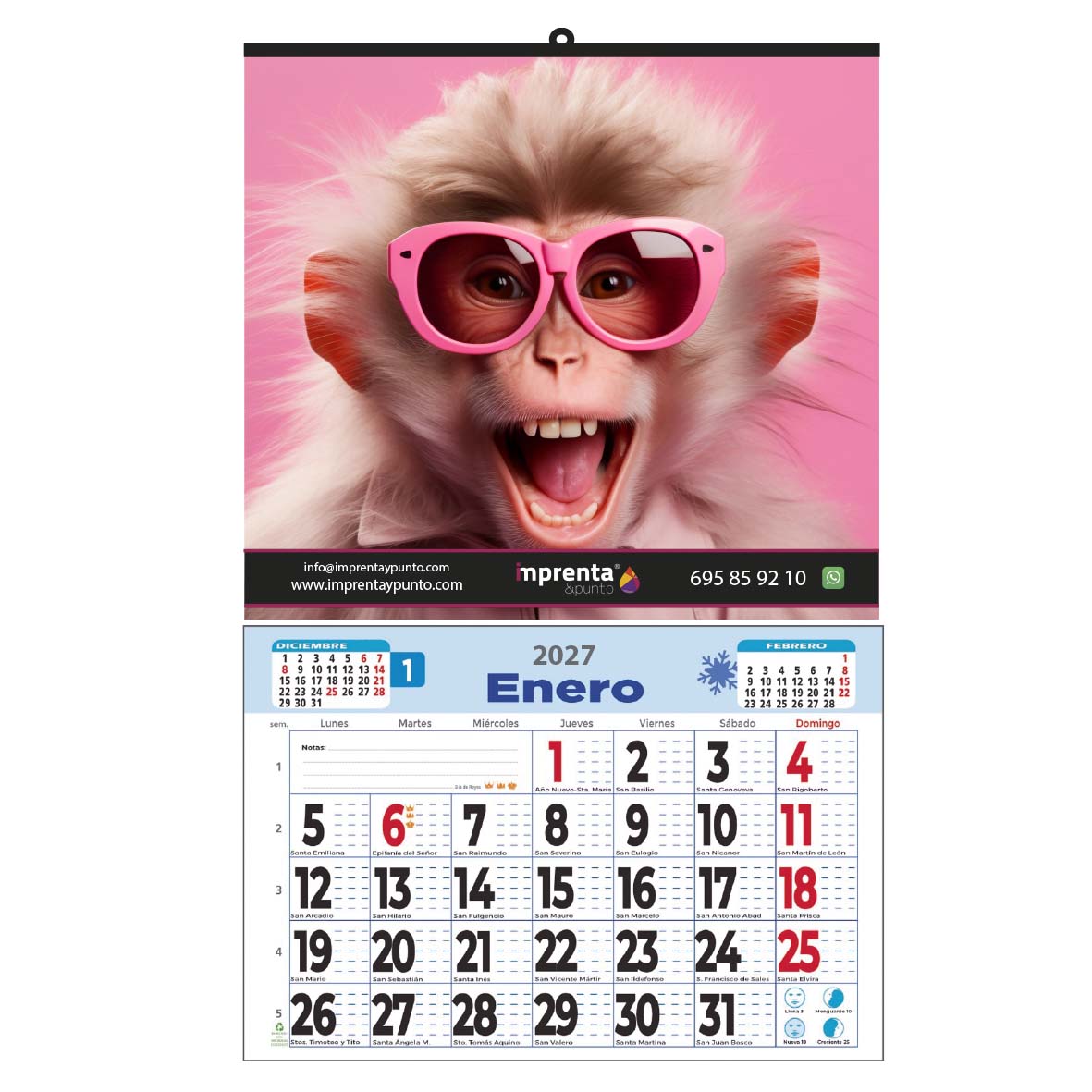 Calendarios de pared con faldilla