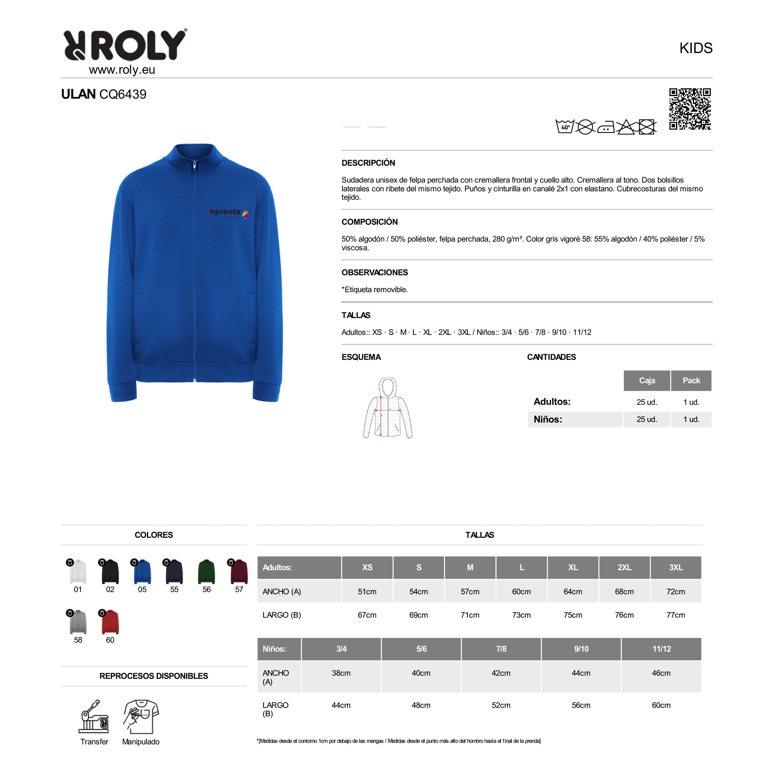 Sudaderas con Cremallera sin Capucha Personalizadas - Imagen 3