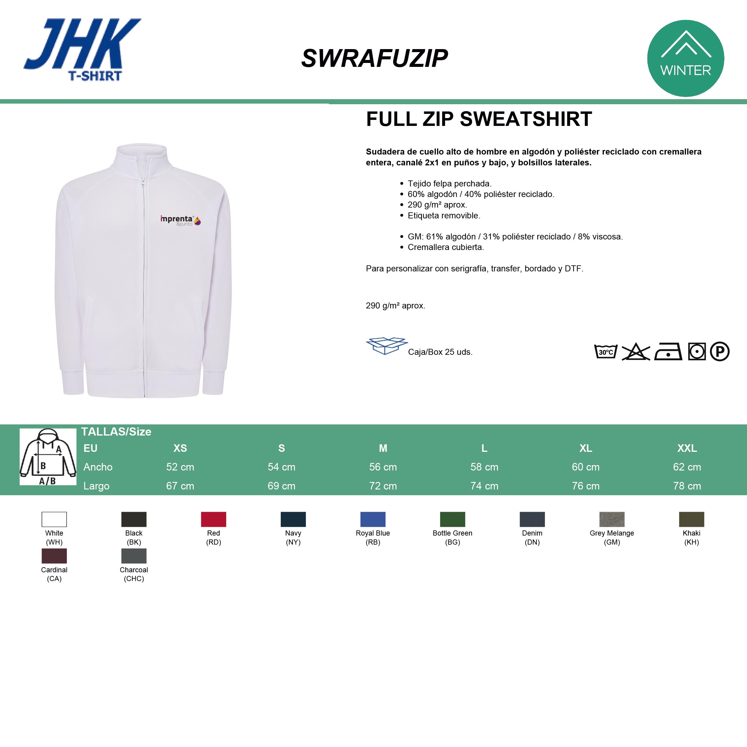 Sudaderas con Cremallera sin Capucha Personalizadas - Imagen 2